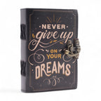 Never Give Up on Your Dreams Leather Journal, leather notebook product photograph 3