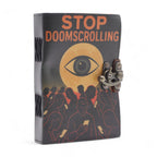 Stop Doomscrolling Leather Journal, leather notebook product photograph 7