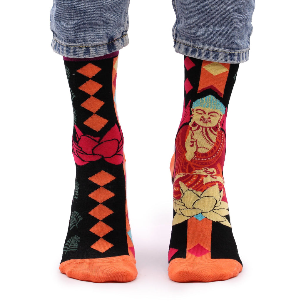 Hop Hare Bamboo Socks | Pink Buddha & Lotus
