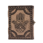 Hamsa Leather Esoteric Journal, leather notebook product photograph