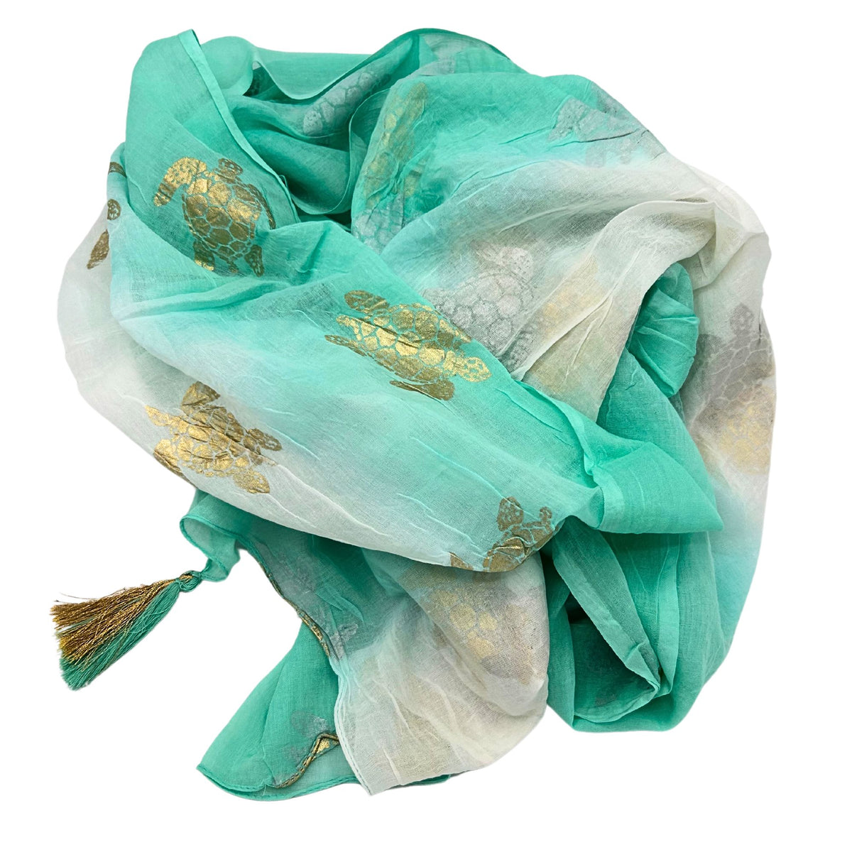 White, Turquoise & Gold Turtle Pareo