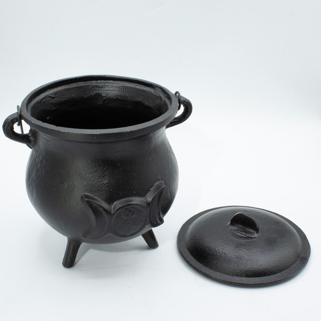 Extra Huge Cast Iron Cauldron with Triple Moon