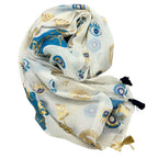 White, Blue & Gold Evil Eye Pareo