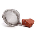 Red Jasper raw crystal gemstone tea strainer with stainless steel mesh, Ivy Moon Emporium product photograph