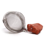 Red Jasper raw crystal gemstone tea strainer with stainless steel mesh, Ivy Moon Emporium product photograph