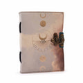 Moon Phases Leather Journal, leather notebook product photograph