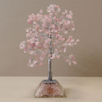 Rose Quartz Crystal Tree with Orgonite Base – 320 Stones