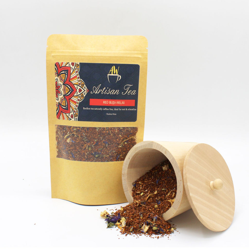 Red Bush Relax Rooibos & Lavender Infusion loose leaf artisan tea, product photograph