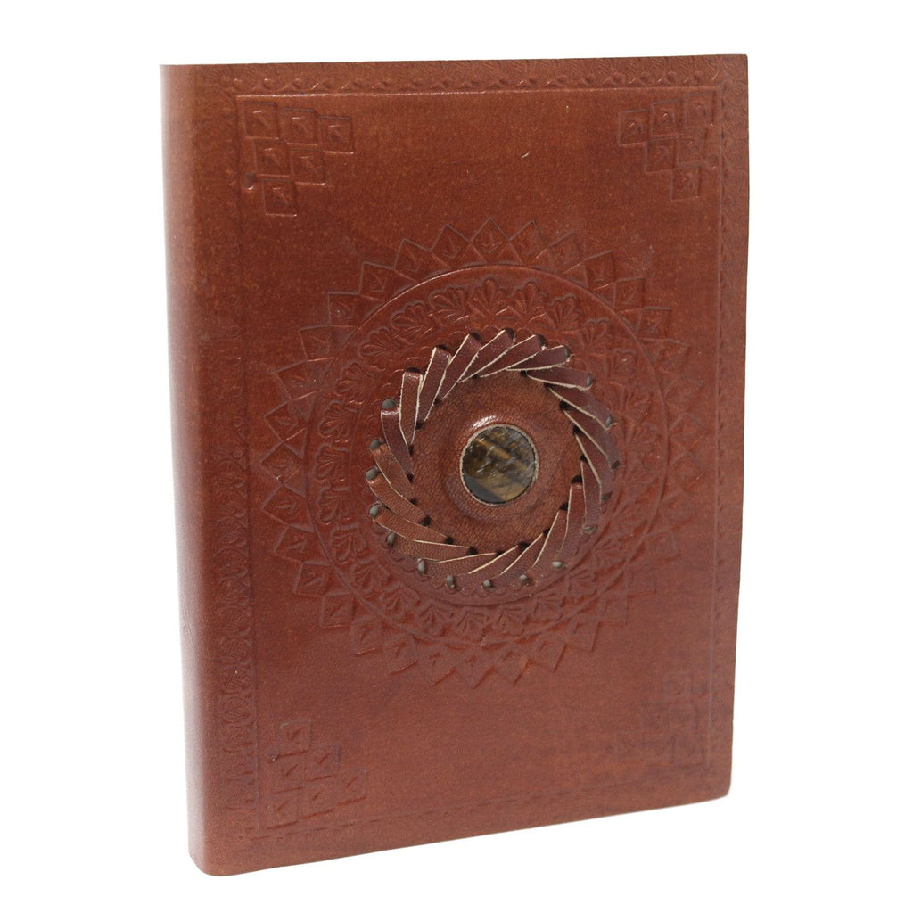 Handmade Leather Gemstone Journals & Notebooks, leather notebook product photograph 4
