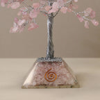 Rose Quartz Crystal Tree with Orgonite Base – 320 Stones