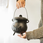 Extra Huge Cast Iron Cauldron with Triple Moon