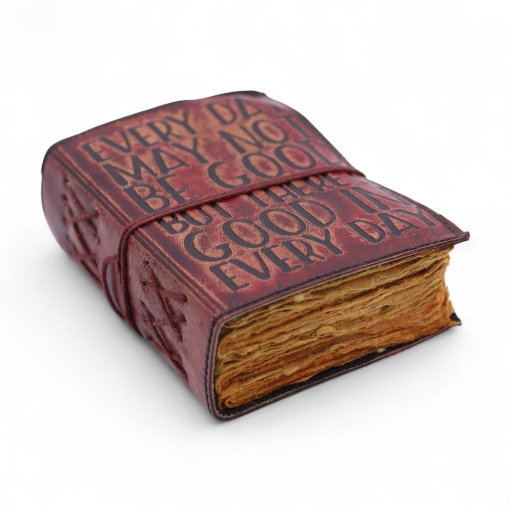 Every Day Has Good Leather Notebook, leather notebook product photograph 2