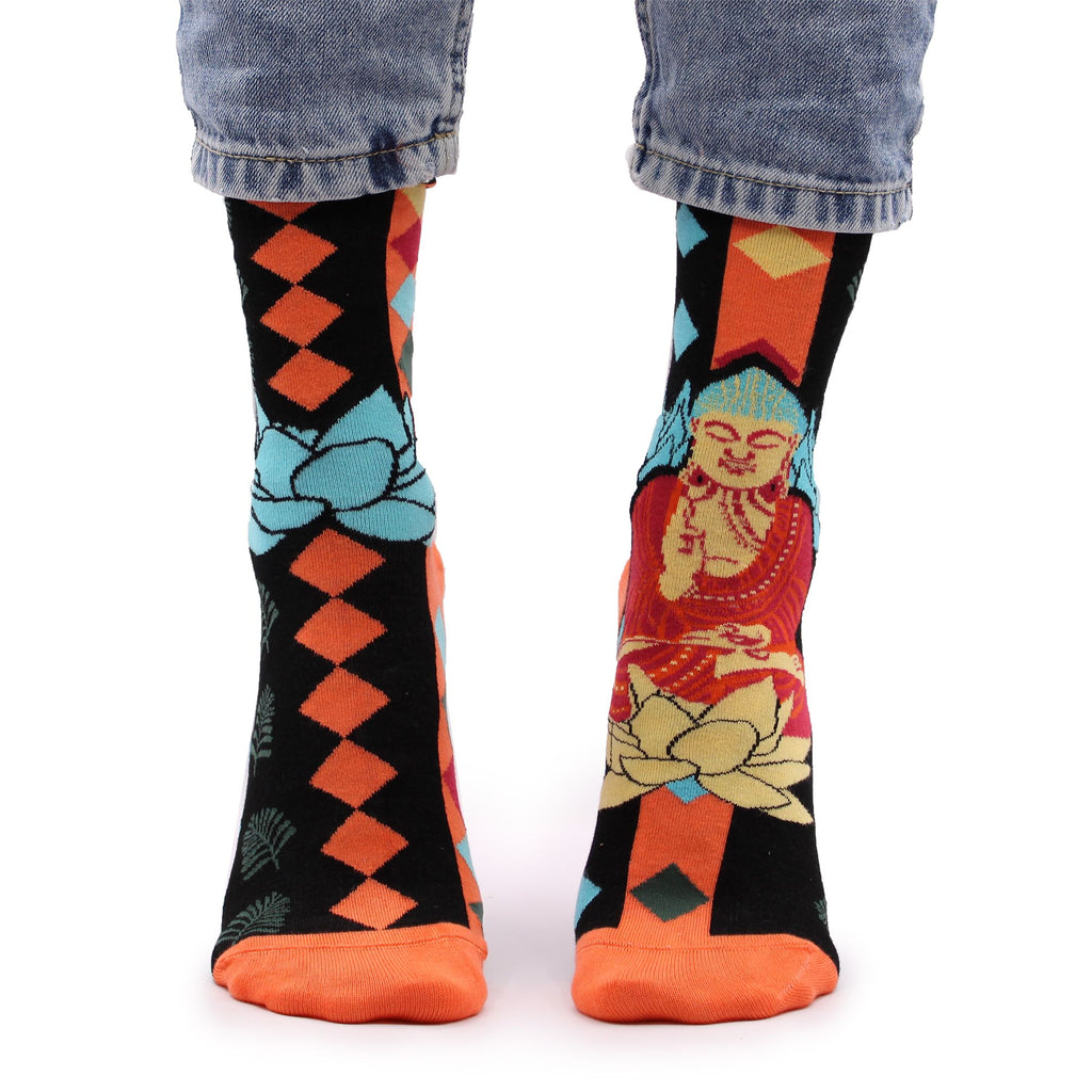 Hop Hare Bamboo Socks | Blue Buddha & Lotus