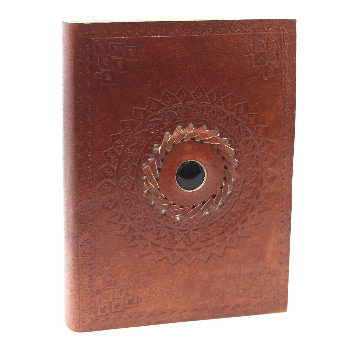 Handmade Leather Gemstone Journals & Notebooks, leather notebook product photograph 3