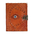 Evil Eye Leather Journal | Vintage Deckle-Edge Notebook, leather notebook product photograph