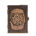 Pentacle Leather Esoteric Journal, leather notebook product photograph