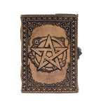 Pentacle Leather Esoteric Journal, leather notebook product photograph