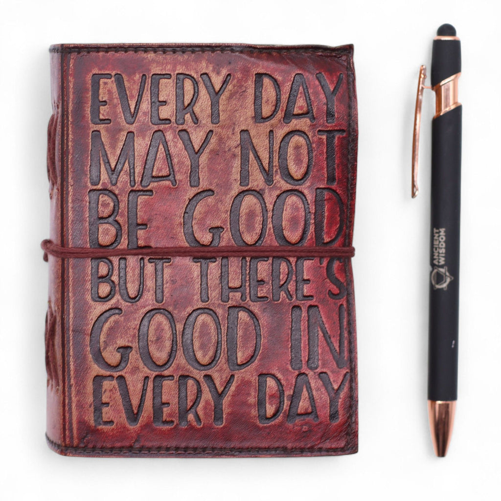 Every Day Has Good Leather Notebook, leather notebook product photograph 3