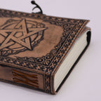 Pentacle Leather Esoteric Journal, leather notebook product photograph 2