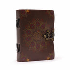 Lotus Mandala Leather Journal, leather notebook product photograph 2