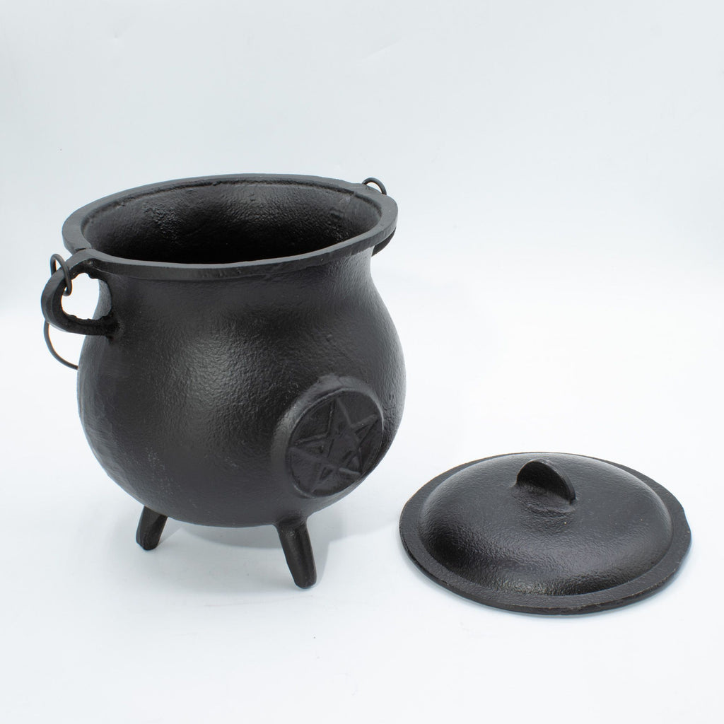 Extra Huge Cast Iron Cauldron with Pentagram