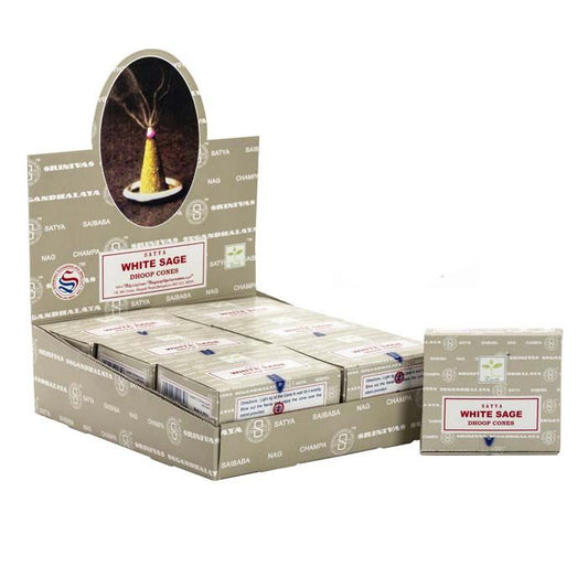 Satya White Sage Dhoop Cones – Purifying Aroma for Energy Cleansing and Spiritual Harmony