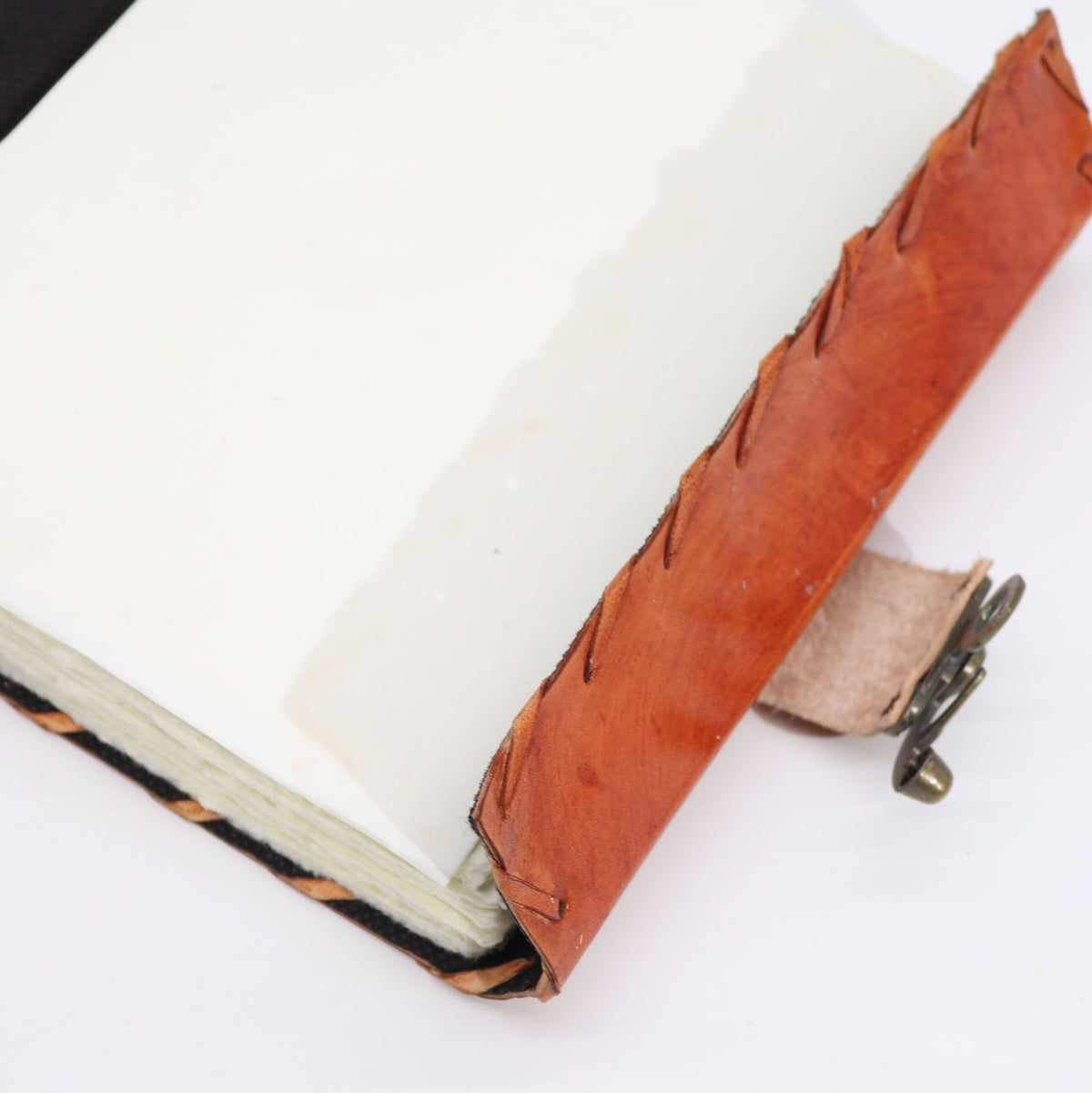 Evil Eye Leather Journal | Vintage Deckle-Edge Notebook, leather notebook product photograph 3