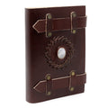 Leather Belted Notebook with Gemstone, leather notebook product photograph
