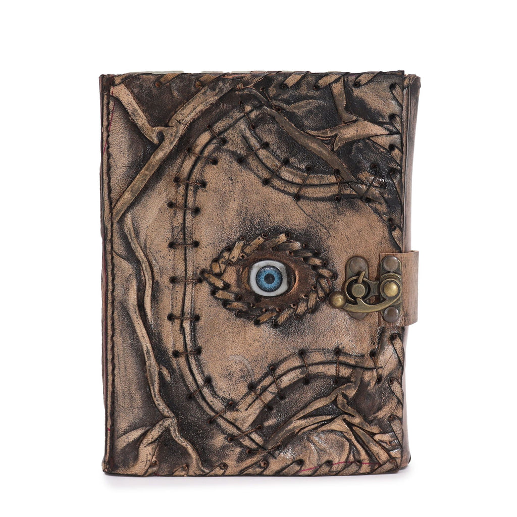 Evil Eye Leather Journal | Vintage Deckle-Edge Notebook, leather notebook product photograph 4