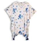 White, Blue & Gold Evil Eye Kaftan