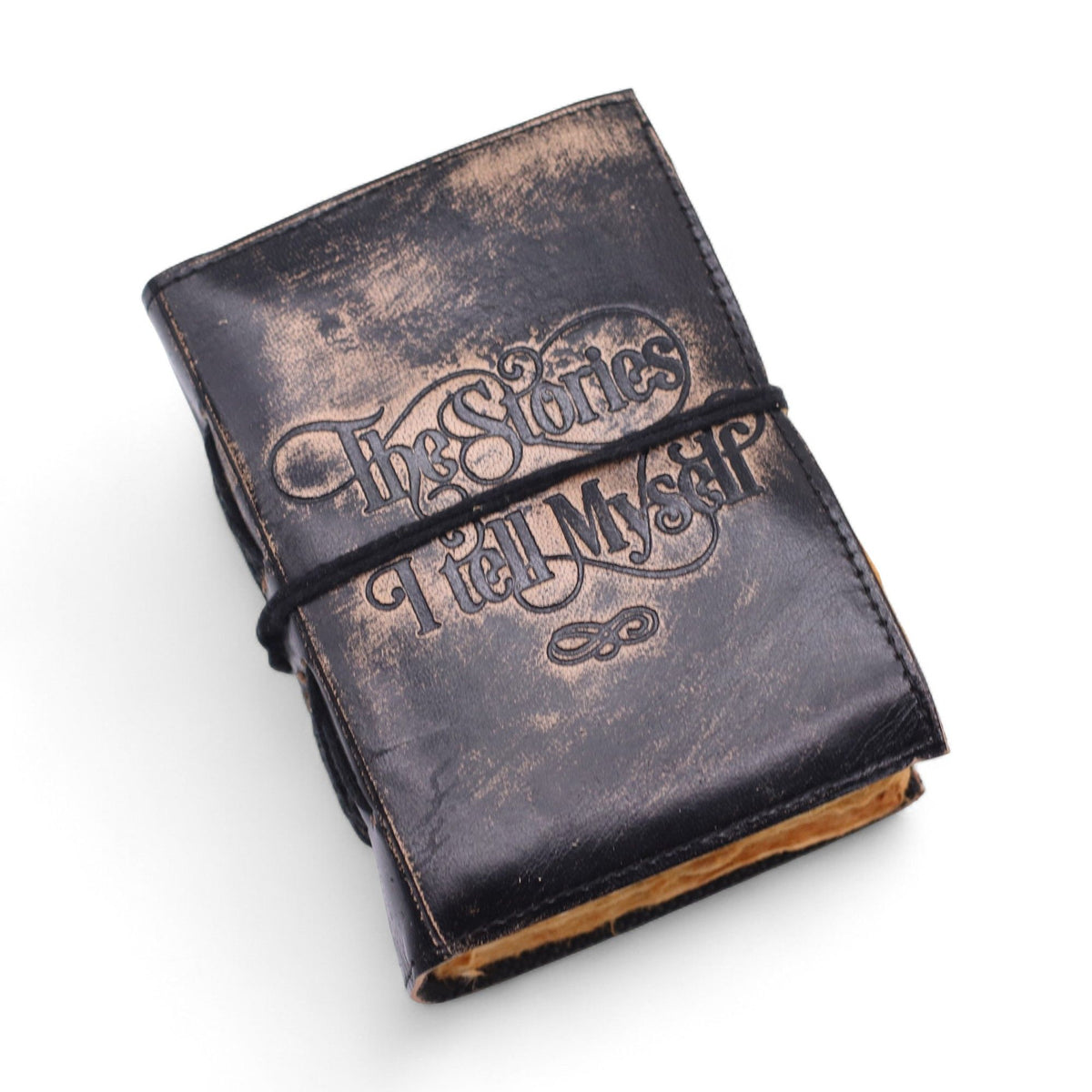 The Stories I Tell Myself Leather Notebook, leather notebook product photograph 3