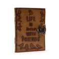 Life Is Better with Friends Leather Journal, leather notebook product photograph