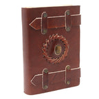 Leather Belted Notebook with Gemstone, leather notebook product photograph 3