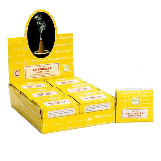 Satya Citronella Dhoop Cones – Refreshing Aroma for Purification, Focus, and Natural Protection