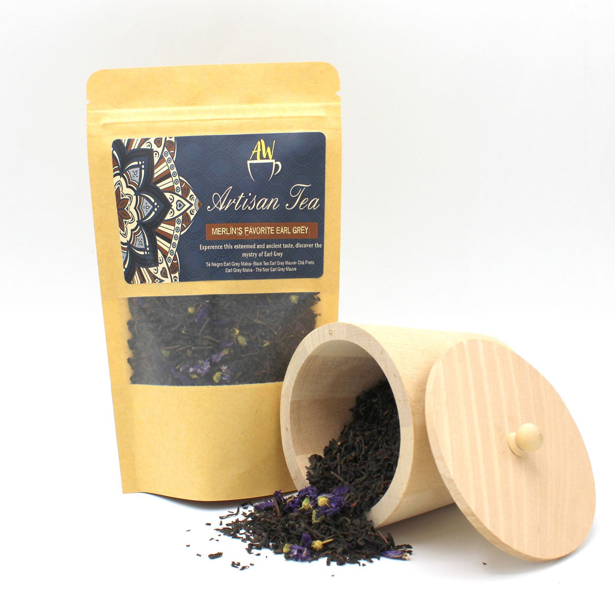 Merlin's Favourite Earl Grey Black Tea loose leaf artisan tea, product photograph