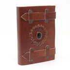 Leather Belted Notebook with Gemstone, leather notebook product photograph 4