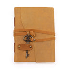 Oiled Tan Leather Journal with Key, leather notebook product photograph