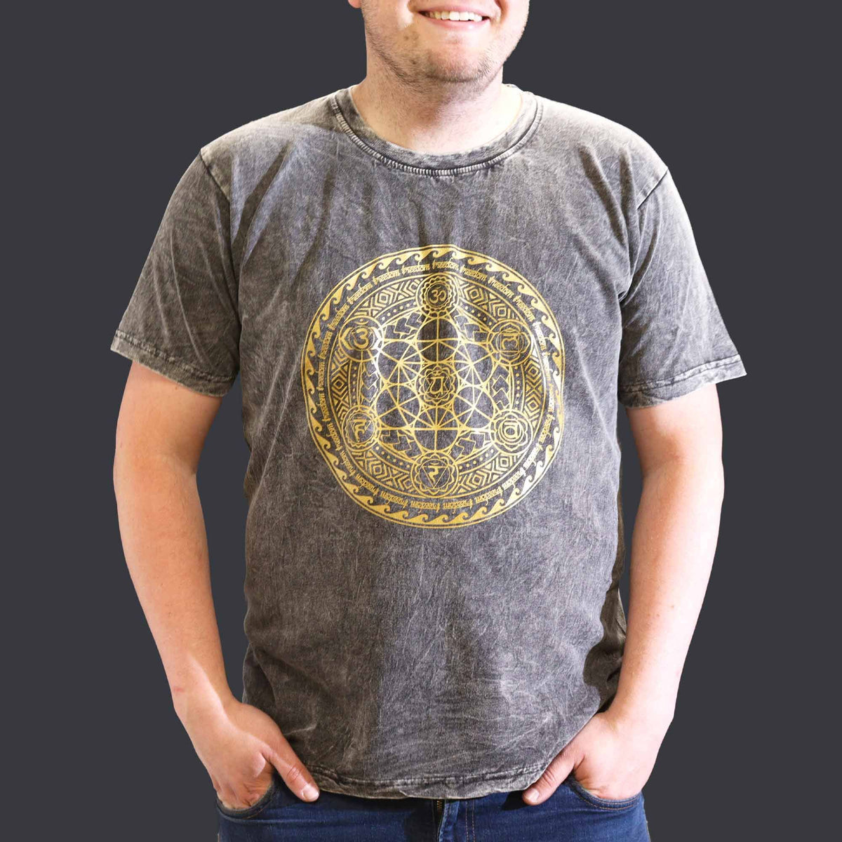 XLarge Stone Washed T-Shirt - Chakra - Dark Grey