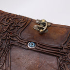 Black Tan Evil Eye Leather Journal, leather notebook product photograph 2