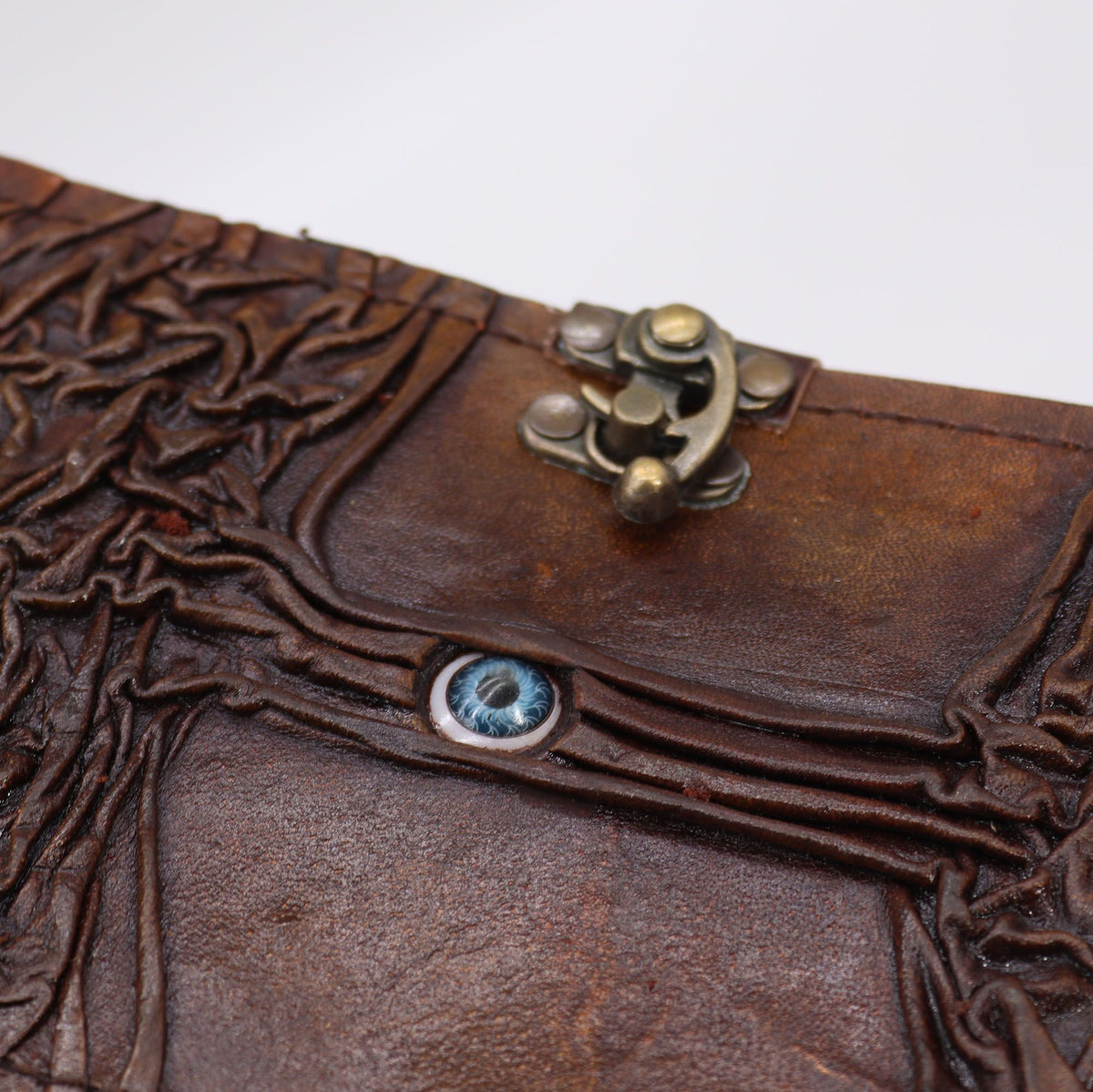Black Tan Evil Eye Leather Journal, leather notebook product photograph 2