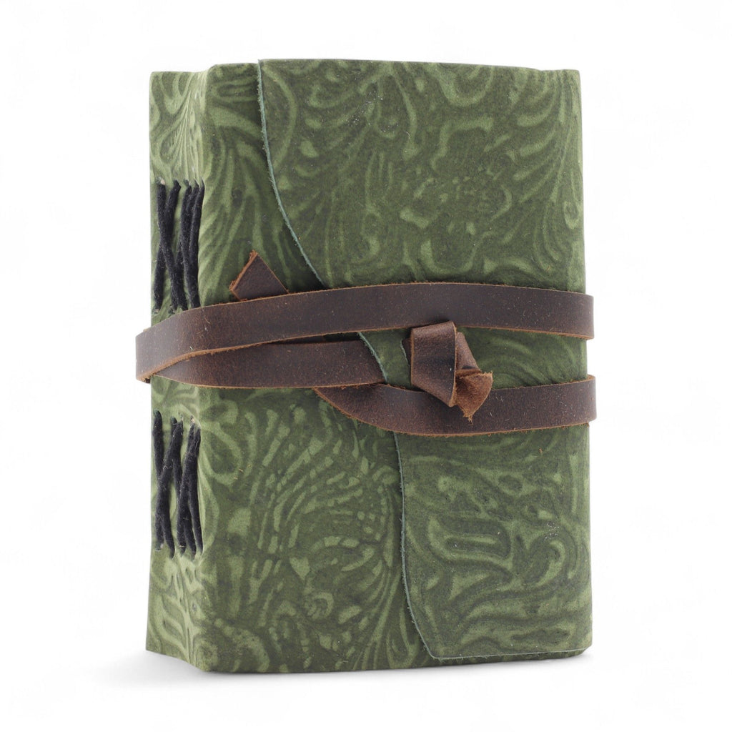 Green Maze Leather Pocket Notebook, leather notebook product photograph 3