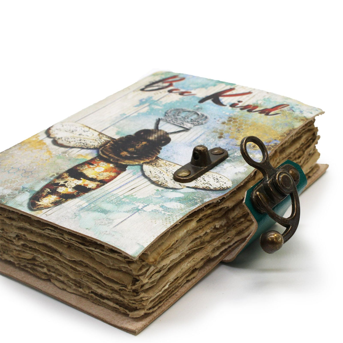 Bee Kind Leather Notebook, leather notebook product photograph