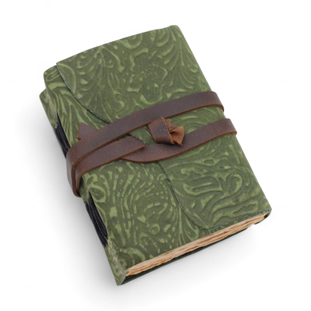Green Maze Leather Pocket Notebook, leather notebook product photograph 5