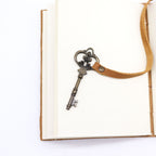 Oiled Tan Leather Journal with Key, leather notebook product photograph 4