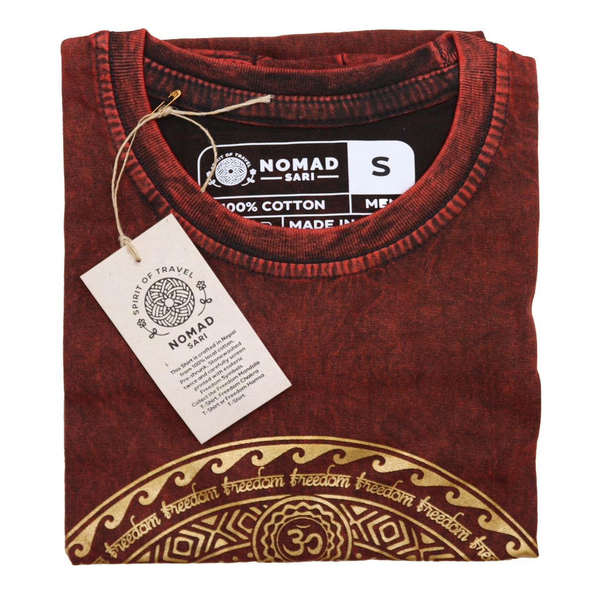 Small Stone Washed T-Shirt - Chakra - Maroon