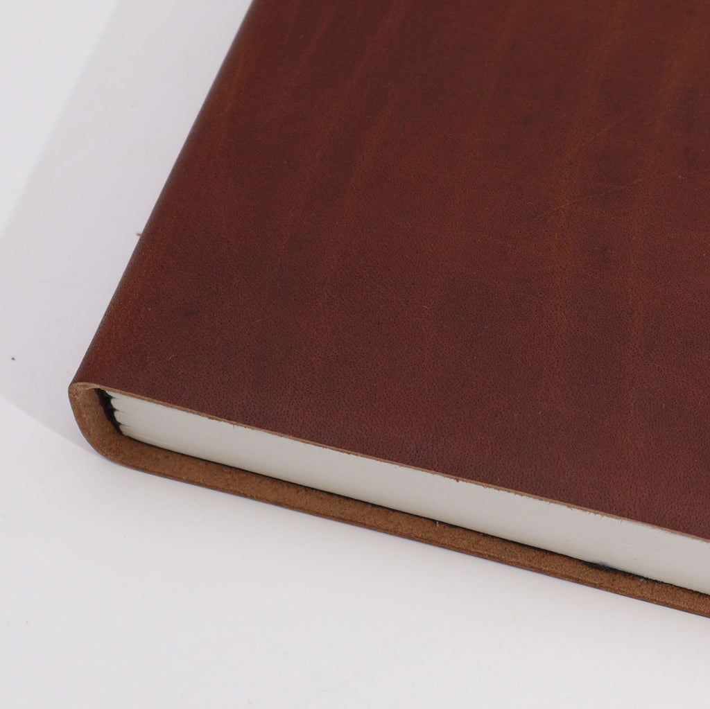 Dark Tan Leather Daily Notebook, leather notebook product photograph 2