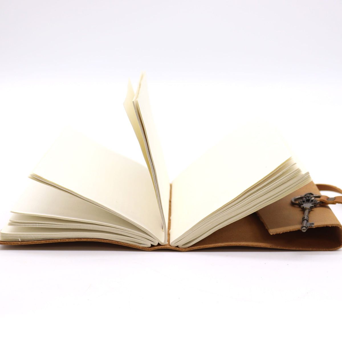 Oiled Tan Leather Journal with Key, leather notebook product photograph 5