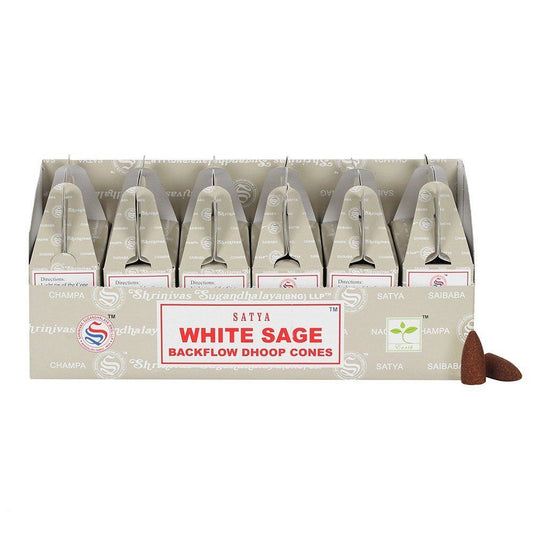Satya Backflow Dhoop Cones - White Sage Fragrance for Purification and Peace Sage