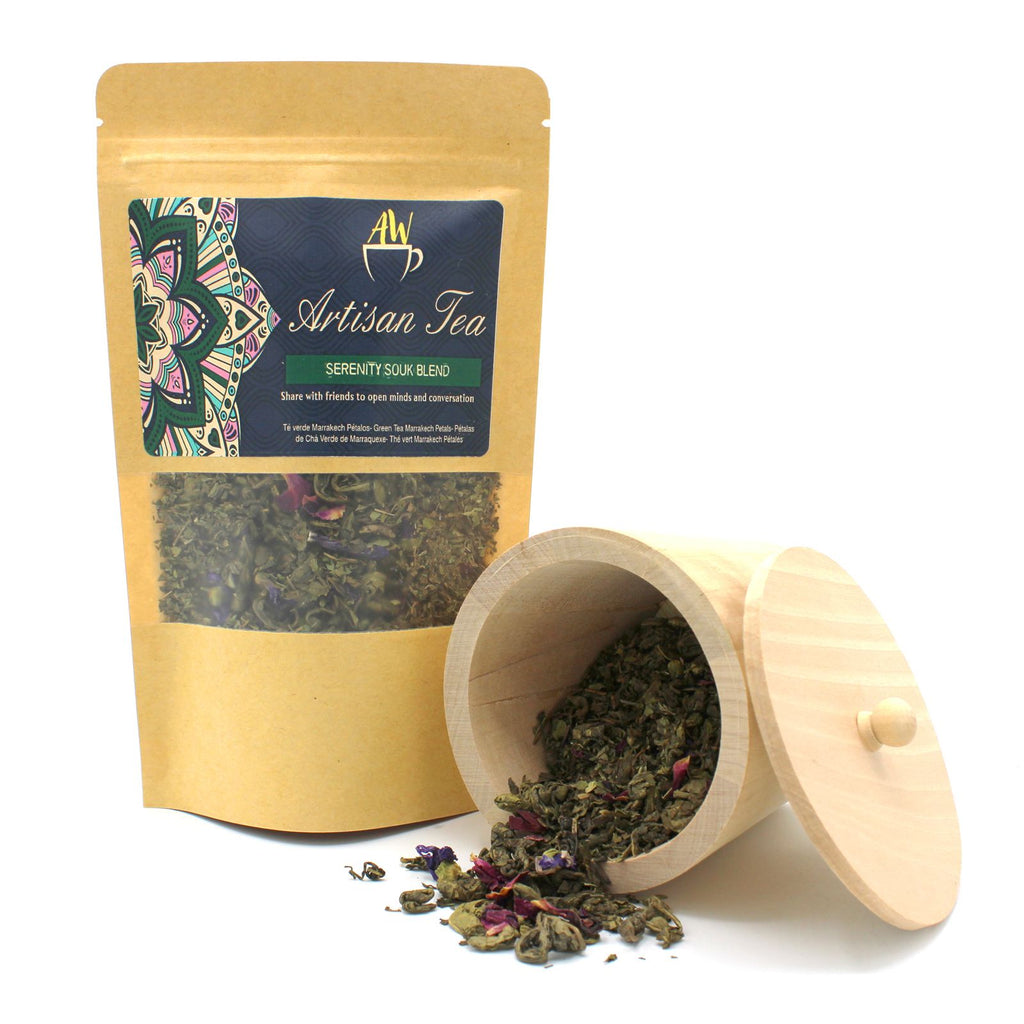 Serenity Souk Moroccan Mint Green Tea loose leaf artisan tea, product photograph