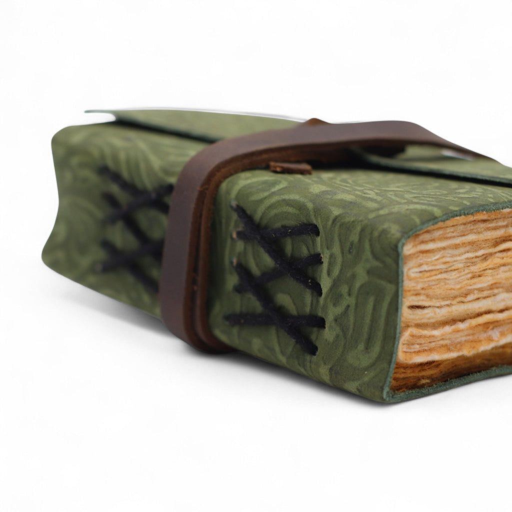 Green Maze Leather Pocket Notebook, leather notebook product photograph 6
